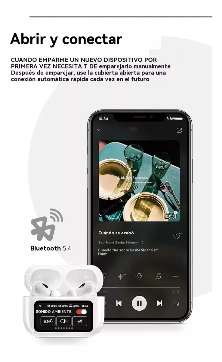 Auriculares Inalámbricos con Pantalla Táctil